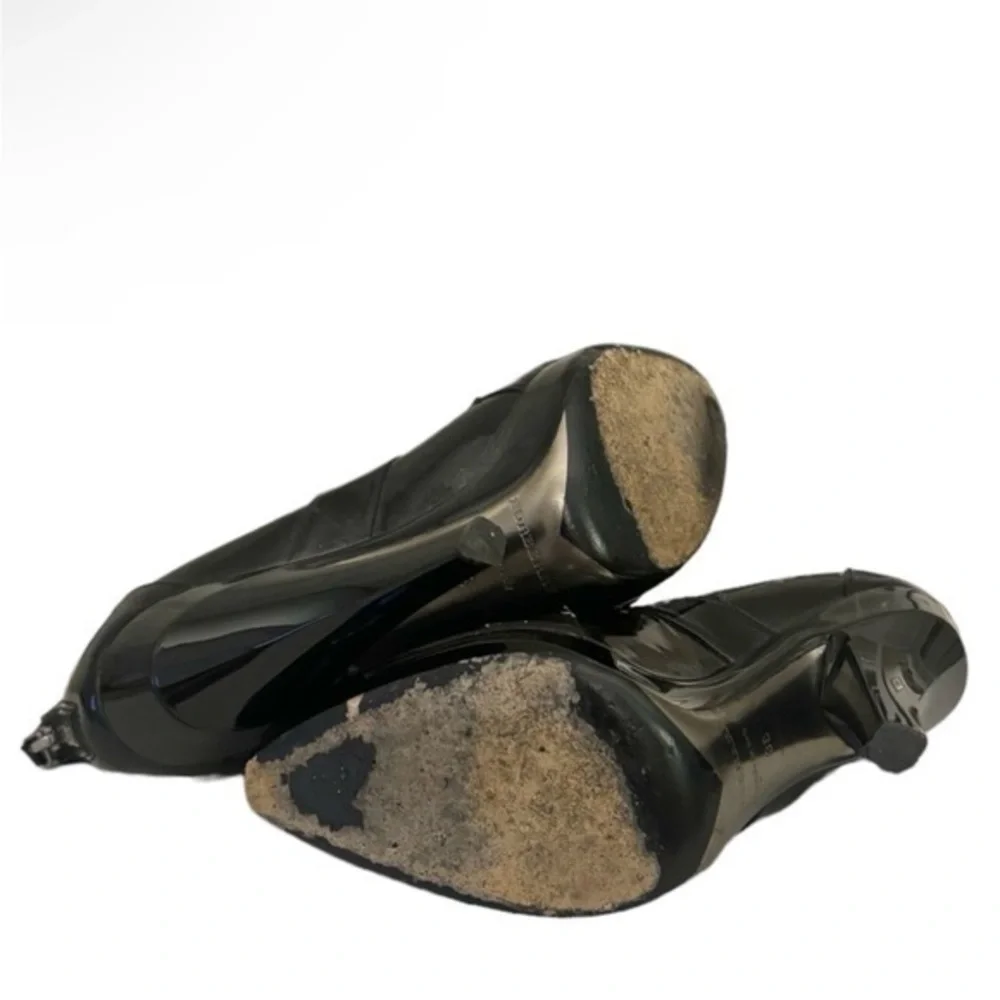 Burberry Lady GaGa 2007 Black Patent Platform Ankle Boots Booties Size 8‎